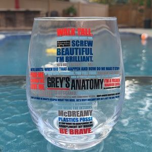 New Boxed GREY’s ANATOMY Tear Drop 20 oz Glass